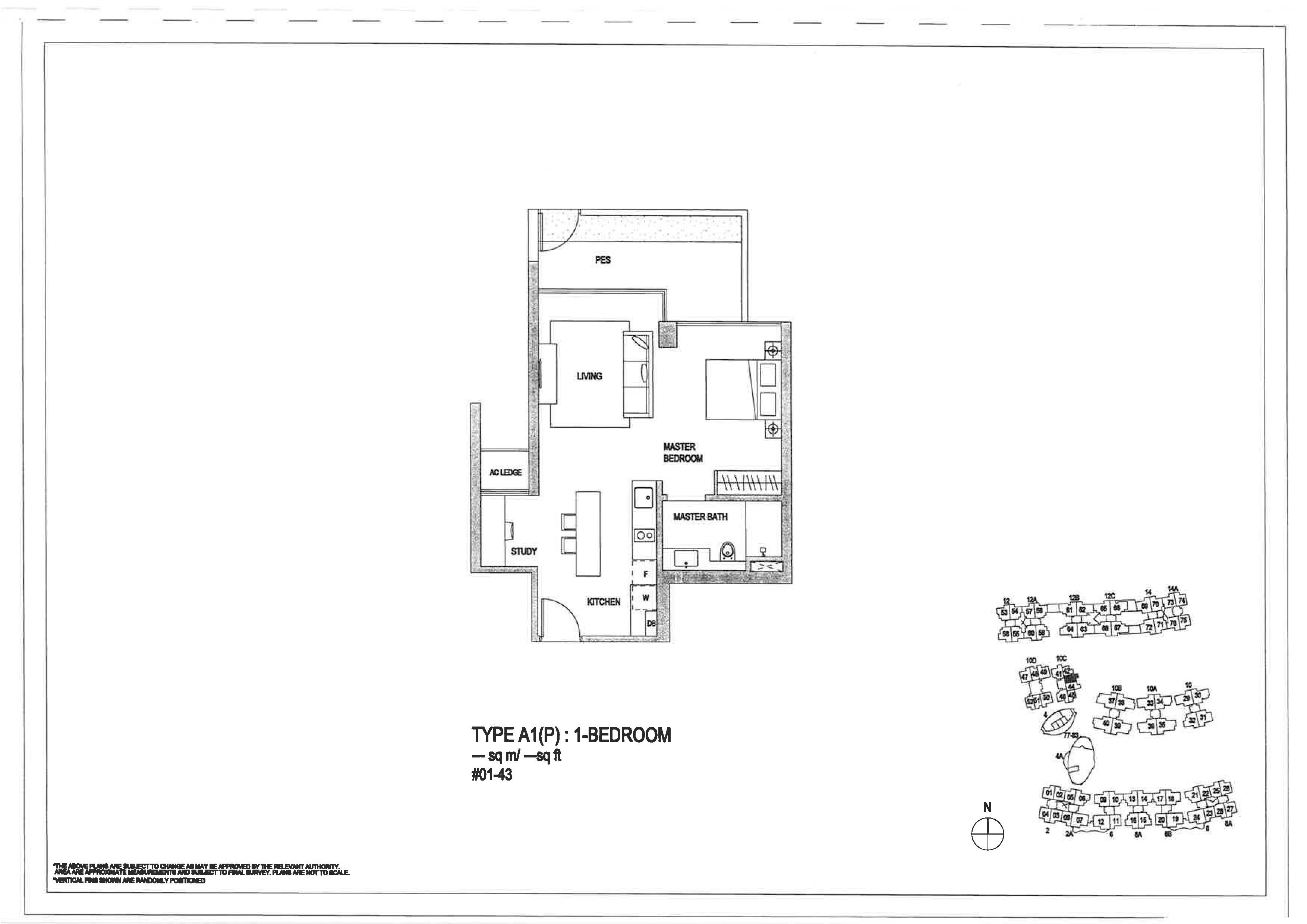 The Minton 1 Bedroom Floor Plans Type A1(P)