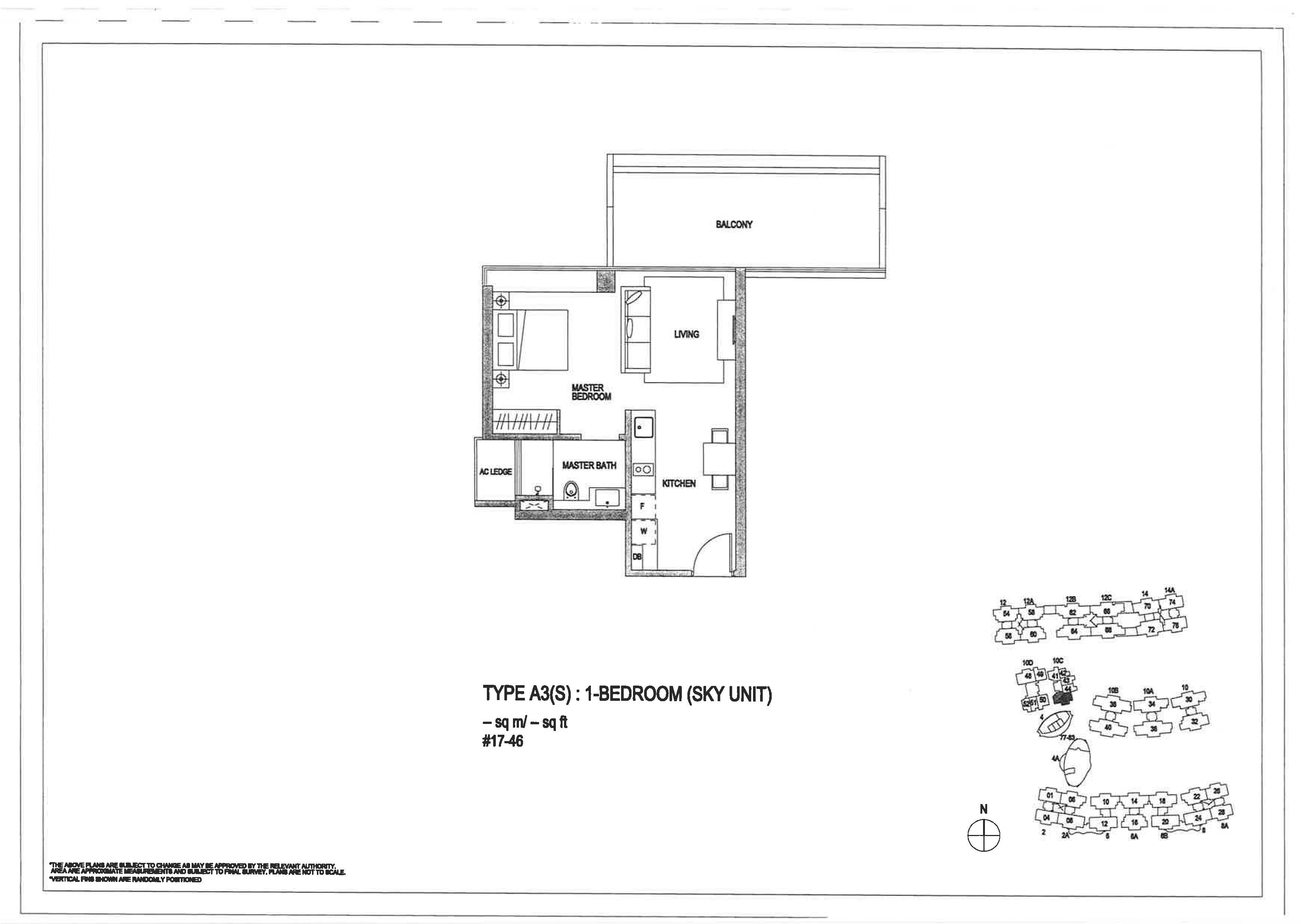 The Minton 1 Bedroom Floor Plans Type A3(S)
